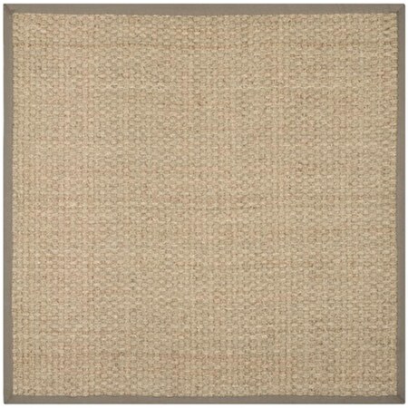 Safavieh Natural Fiber Power Loomed Square Rug- Natural - Grey- 8 x 8 ft. NF114P-8SQ